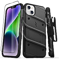 ZIZO Bolt Bundle for iPhone 14 Plus (6.7) Case with Screen Protector Kickstand Holster Lanyard - Black