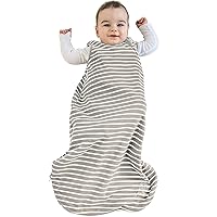 Woolino 4 Season Basic Baby Sleep Bag - Merino Wool and Organic Cotton - Two-Way Zipper Newborn Sleeping Sack - Infant Wearable Blanket - 0-6 Months - Earth