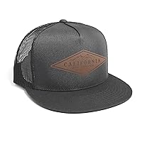 DEPARTED Men's Mesh Trucker Hat with Print/Motif - Snapback Cap - No. 113 Dark Grey, dark grey, Einheitsgröße