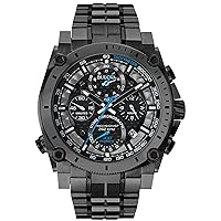 Bulova Men's Icon High Precision Quartz Chronograph Watch, Curved Mineral Crystal, 300m Water Resistant, Continous Sweeping Secondhand, Luminous Markers