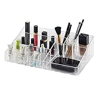 Home Basics Clear Plastic Makeup Jewelry Organizer Tray (Deluxe Tray)
