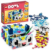 LEGO DOTS Creative Animal Drawer Building Toy 41805, Buildable Treasure Box, Jewelry Box, Desk Caddy, Storage Box, Arts and Crafts DIY Toy Mosaic Making Kit for Creative Kids Boys Girls Age 6+