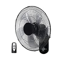 HealSmart 18″ Wall Mount Fan with Remote Control, 5 Blades 3 Speeds, 90° Oscillating Quiet Fan for Indoor, Home, Office and College Dorm Use, 1 Pack