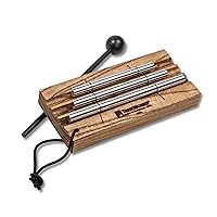 TreeWorks Chimes Energy Chime with Mallet for Meditation, Sound Healing or Yoga, 3 Notes –– Made in U.S.A. –– Long Resonance with Brilliant Tone, Solid Tennessee Hardwood Mantle (TRE420)