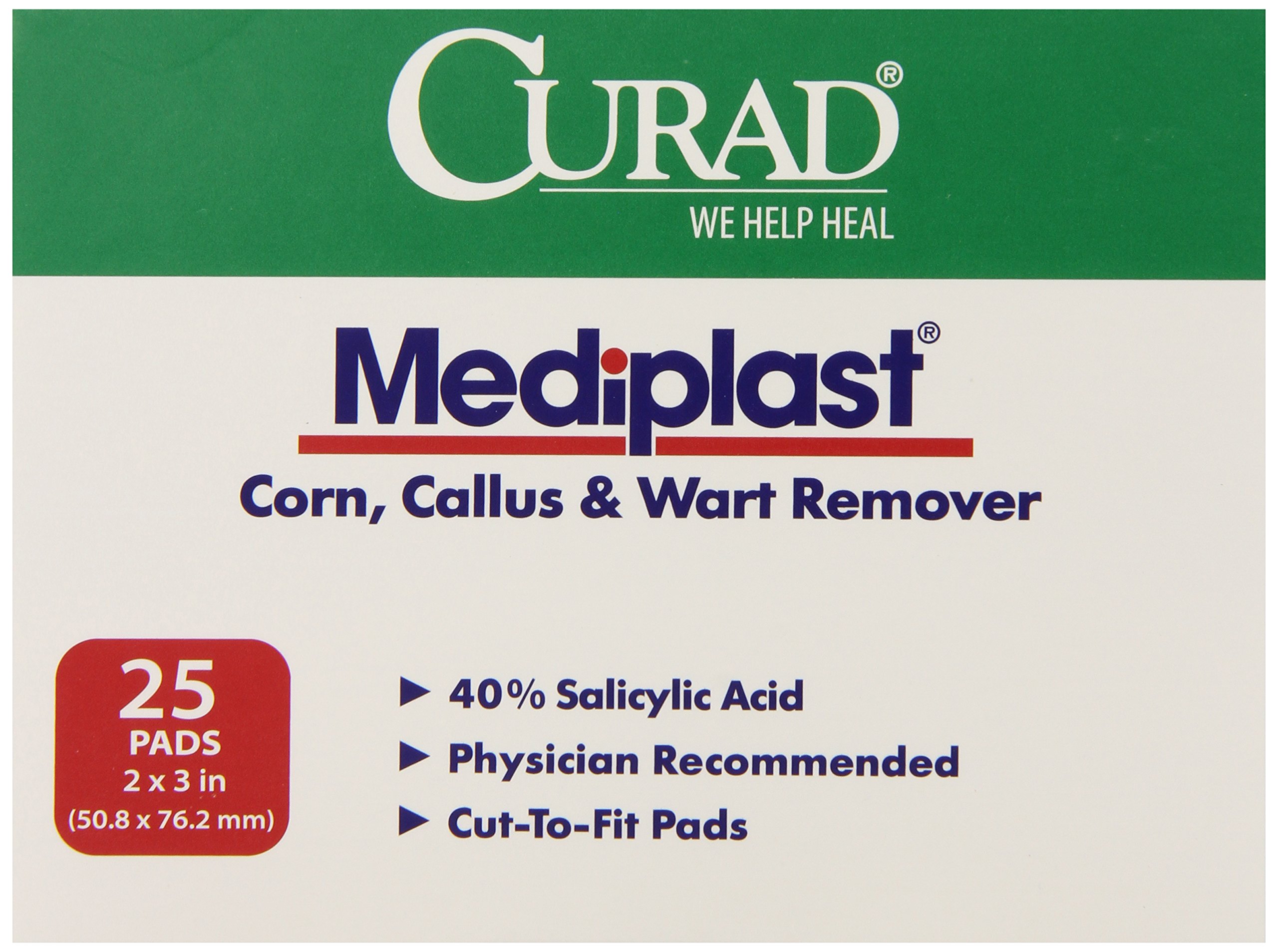 Medline Pad Mediplast Wart Curad 2 Inch x 3 Inch, 150 Count
