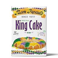 Mam Papaul's Mardi Gras King Cake Kit with Praline Filling, 18 Servings - 28.5 ounce