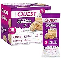 Quest Nutrition Protein Chips Chili Lime 12 Pack 1.1 Oz & Birthday Cake Frosted Cookies Twin Pack 16 Cookies
