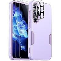 Red2Fire for Samsung Galaxy S24 Case, with 2Pcs [Tempered Glass Screen Protector+Camera Protector][Military Grade Shockproof] Heavy Duty Full Body Protection Phone Case for S24 Case, Light Purple
