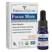 Natural and Organic Focus More (10ml), Non Drowsy, Non Addictive, Non GMO, Promote Increased Focus, Attention, Concentration, Creativity, and Mental Clarity
