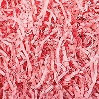 Mcfleet 1 LB Crinkle Cut Paper Shred Filler Light Pink Crinkle Paper Shredded Paper for Gift Box - Gift Basket Filler - Gift Box Stuffing for Valentine's Day Holiday Packaging Wrapping