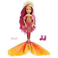 Spring Break Searra Mermaid Doll & Accessories with Removable Tail and Color Change Hair Streak, Kids Toys for Girls Ages 4 and up