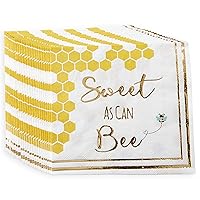 Kate Aspen Sweet as Can Bee Decorative Paper Baby Shower Napkins (Set of 30), Thick Decorative Dinner Napkins, Luncheon Serveware, 2 ply