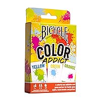 Bicycle Color Addict Matching Family Card Game, Up to 6 Players (Ages 7 and Up), Yellow