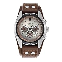 FOSSIL Coachman Watch for Men, Chronograph Movement with Stainless Steel or Leather Strap