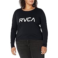 RVCA Women's Red Stitch Long Sleeve Graphic Tee Shirt