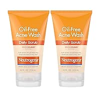 Oil-Free Acne Face Scrub, 2% Salicylic Acid Acne Treatment, Daily Face Wash to help Prevent Breakouts, Exfoliating Facial Cleanser for Acne-Prone Skin, Twin Pack, 2 x 4.2 fl. Oz