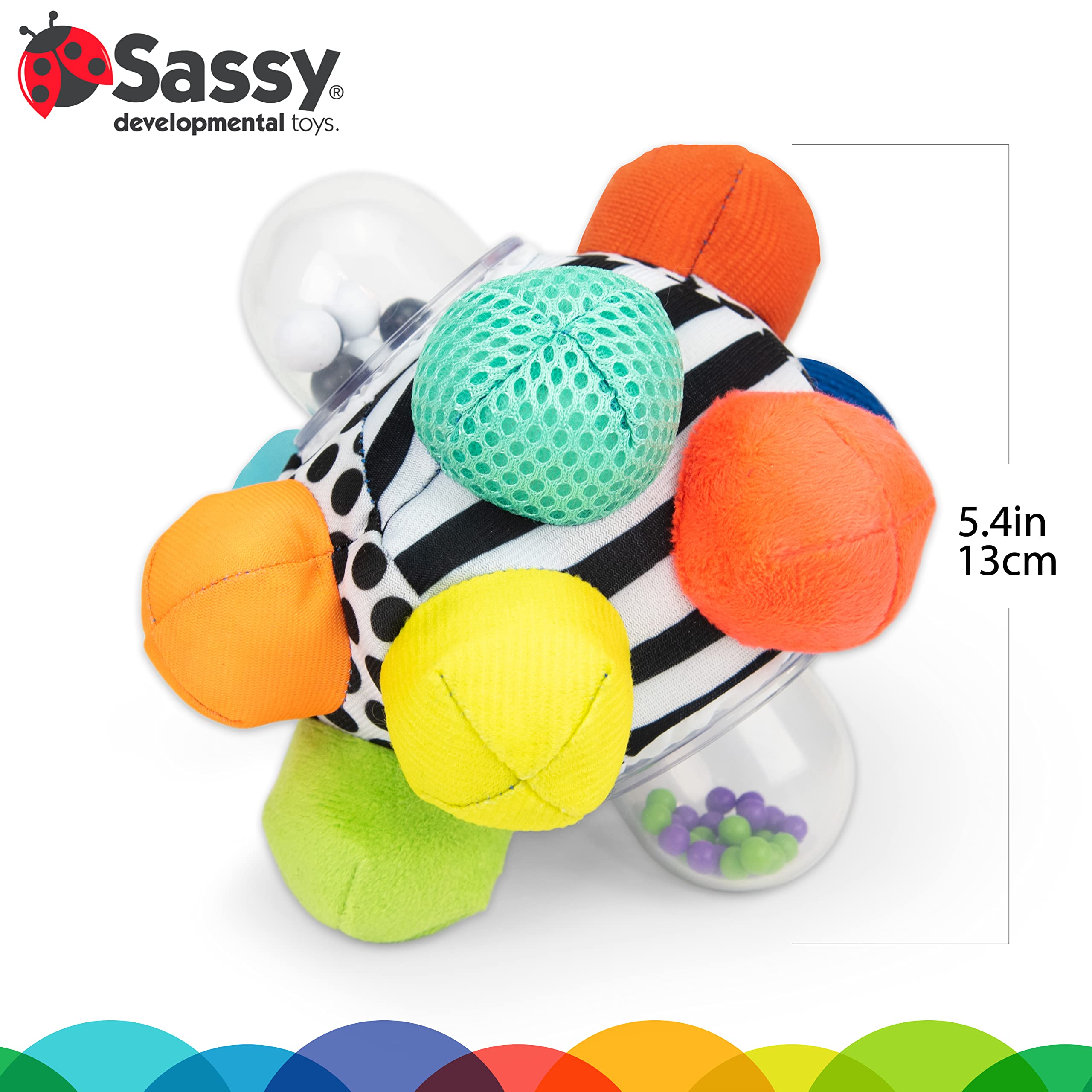 Developmental Bumpy Ball | Easy to Grasp Bumps Help Develop Motor S##### | for Ages 6 Months and Up | Colors May Vary