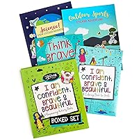 I Am Confident, Brave & Beautiful: Boxed Set - 4 Activity Books from Hopscotch Girls - 2 Coloring Books + 2 Sticker Books (English)