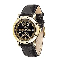 Brillier Gold Tone Mechanical GMT/Dual TIME Automatic with Quick Set Date, Unisex 38 MM, Limited Edition (1/50) BL20GM03GBL
