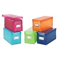 Whitmor 6754-373-5 Plastic CD Boxes Set of 5 Assorted Colors