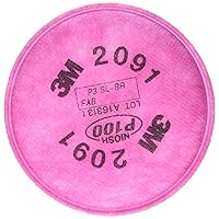 3M particulate filters P100 #2091/07000 , Pink, One Size, 2 Count