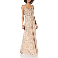 Adrianna Papell Women's Beaded Blouson Gown with Spaghetti Straps