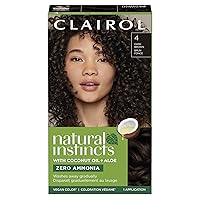 Clairol Natural Instincts Demi-Permanent Hair Dye, 4 Dark Brown Hair Color, Pack of 1