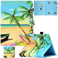 Universal 10.0 Tablet Case, Artyond PU Leather Folio Stand Card Slot Case for iPad 9.7 2018 2017/ iPad Air 1 2/ Galaxy Tab A 10.1/ Tab E 9.6/ Fire HD 10/ and More 9.0-10.5 inch Tablet (Coconut Palm)