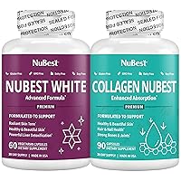 NuBest Bundle of Beautiful Supplement Duo for Radiant Skin - Antioxidant and Detoxification White for Radiant and Beautiful Skin Support & Collagen for Skin Health, Hair and Nail Support