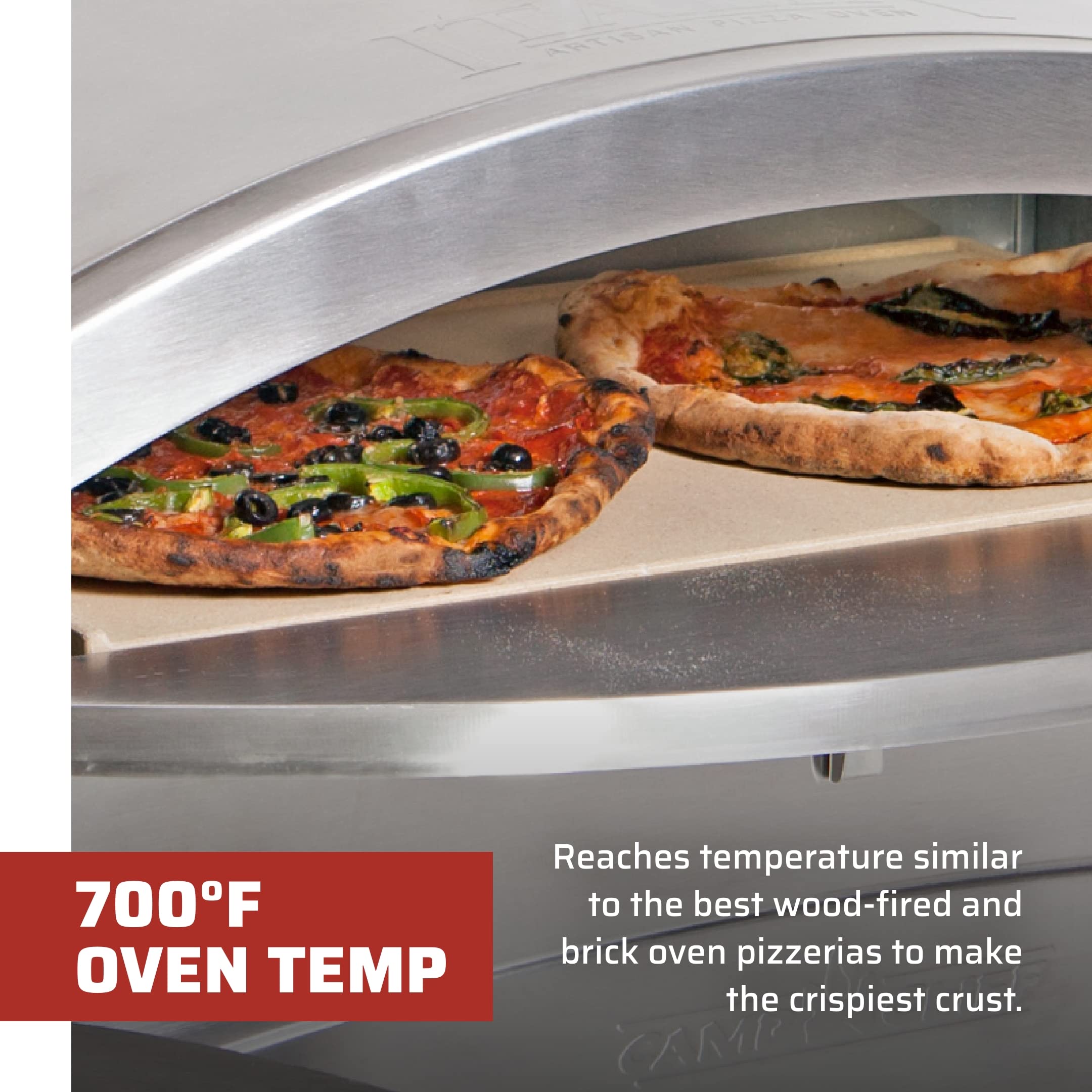 Camp Chef Italia Artisan Pizza Oven, Stainless Steel, 15 in. x 26 in. x 16