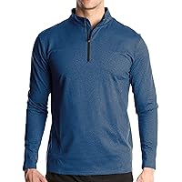 Men's 1/4 Zip Sports Long Sleeve T Shirt Casual Gym Running Quick-Dry Polo Shirts Outdoor Warm Hiking Fishing Tops
