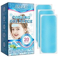 20 Sheets Fever Patches for Kids - Hot Weather Cooling Gel Patches for Adults - Headache Patches - Forehead Fever Cool Pads - Cooling & Pain Relief