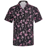 ELETOP Men's Hawaiian Shirt Quick Dry Tropical Beach Shirts Short Sleeve Aloha Holiday Casual Cuban Shirts