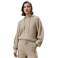 LilySilk Womens Pullover Sweater 100% Cashmere Oversized Hoodie with Detached Hood for Fall & Winter Causal