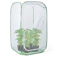 48 inch Outdoor Mesh Plant Enclosure, Mesh Plant Cover for Pests, Bird and Pest Protection Guard for Fruit, Vegetables, Flowers and Herbs Pop-Up Cage 28 x 28 x 48 inches