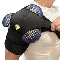FIGHTECH Shoulder Brace with Reusable Hot and Cold Theraphy Gel Pack (Shoulder Brace Large/X-Large, Black)