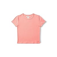 Girls Fitted Ribbed Crop T Shirt