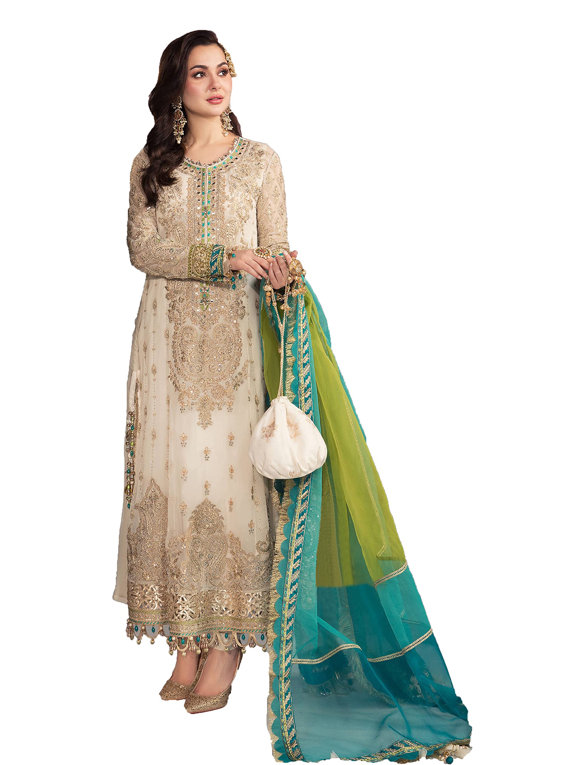STELLACOUTURE indian pakistani eid festival embroidered ready to wear palazzo style salwar kameez suit for women 9115-O