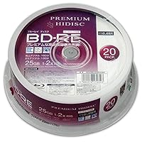 HIDISC HDVBE25NP20SP BD-RE 20-Pack 25GB White Printable Hi-Disk