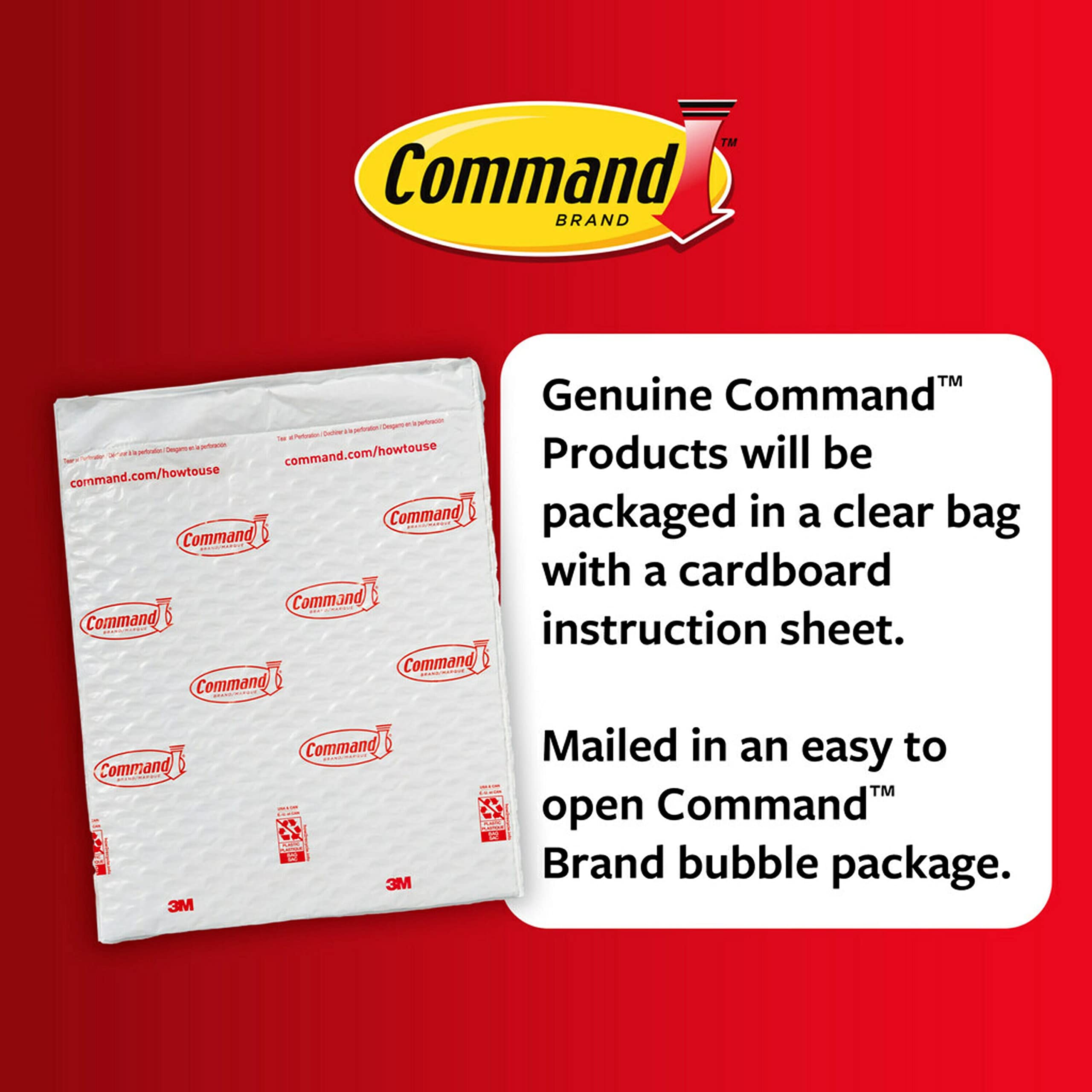 Command Large Refill Adhesive Strips, Damage Free Hanging Wall Adhesive Strips for Large Wall Hooks, No Tools Removable Adhesive Strips to Redecorate and Reorganize Dorm Rooms, 20 White Command Strips