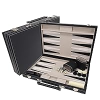 Black Leatherette Backgammon - 18