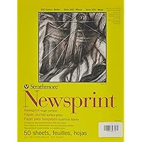Strathmore STR-307-809 50 Sheet Rough Newsprint Pad, 9 by 12