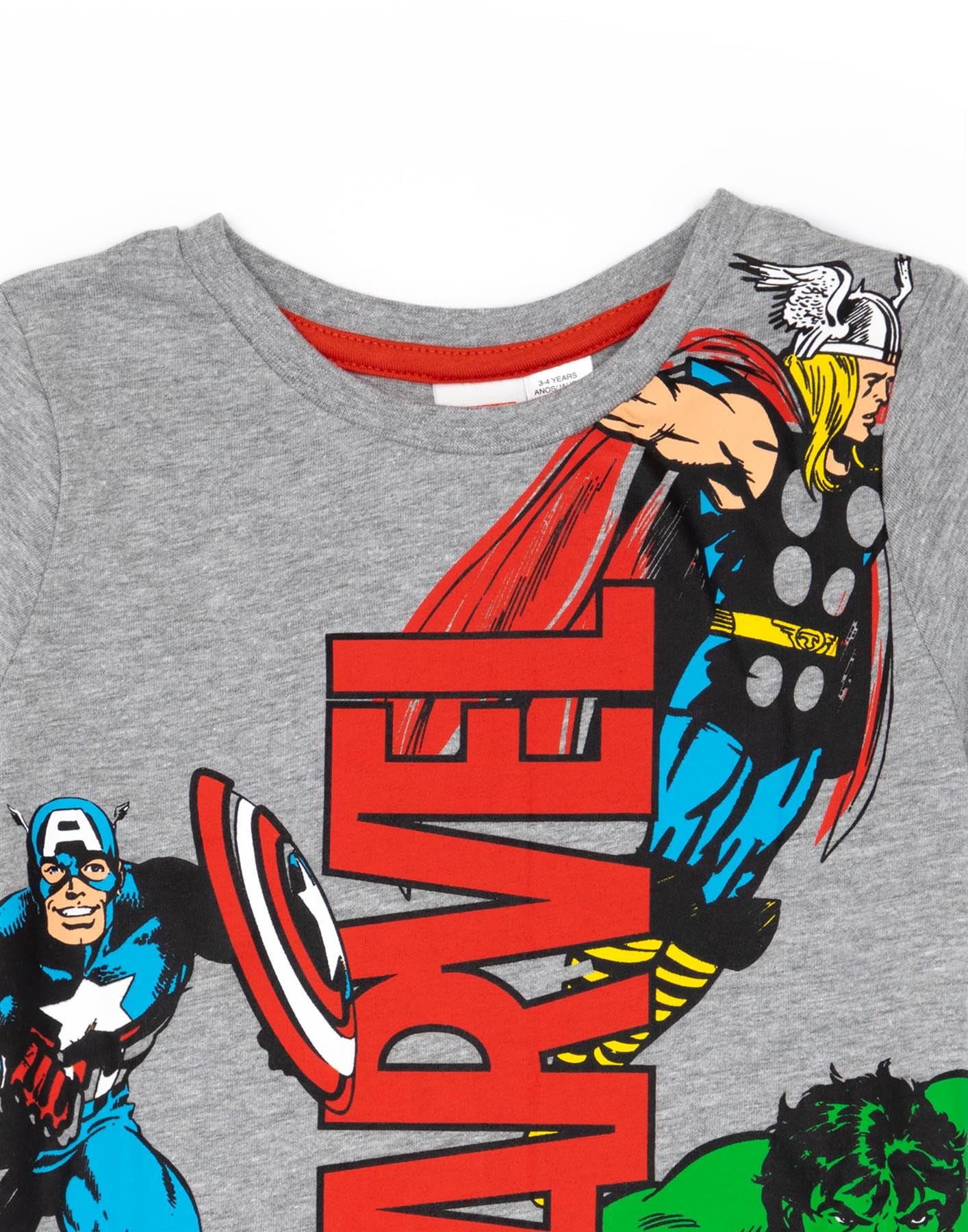Marvel Boys Pyjama Set | Kids Superhero Grey & Black T-Shirt & Shorts PJs Loungewear | Avengers Pajama Nightwear Gift Set