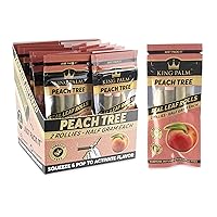 King Palm Flavors Rollie Size Cones - 20 Pack, Display - Terpene Infused - Squeeze & Pop Pre Rolls - Organic Flavored Pre Rolled Cones - King Palm Flavors Cones - (Peach Tree)