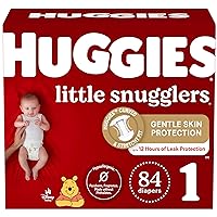 Huggies Size 1 Diapers, Little Snugglers Newborn Diapers, Size 1 (8-14 lbs), 84 Count