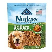Blue Buffalo Nudges Grillers Natural Dog Treats Made with Real Chicken, Made in the USA, Chicken, 10-oz. Bag