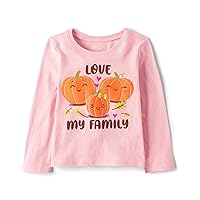 The Children's Place baby girls Love My Family Graphic Long Sleeve Tee