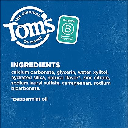 Tom's of Maine Fluoride-Free Antiplaque & Whitening Natural Toothpaste, Peppermint, 5.5 oz. 2-Pack