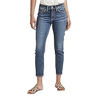 Silver Jeans Co. Women's Suki Mid Rise Curvy Fit Skinny Crop Jeans
