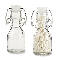 Mini 2.5 oz Glass Bottle with Swing Top (Set of 12) - Great for Party Favors, Extracts, Limoncello, Olive Oil, Hot Sauce, Vanilla Extract, Potion Bottles